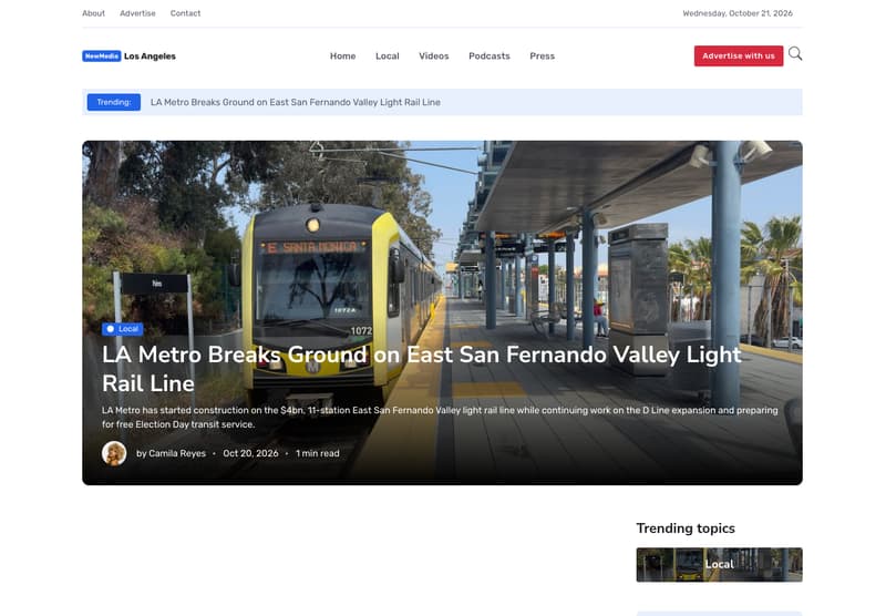 The NewMedia Los Angeles home page