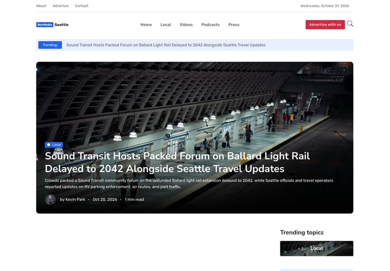 The NewMedia Seattle home page
